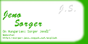 jeno sorger business card